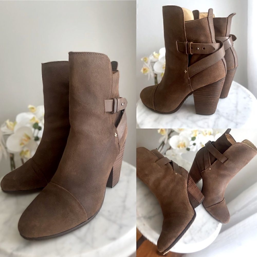 RAG & BONE Kinsey Distressed Leather Ankle Boots Size 41 US 11